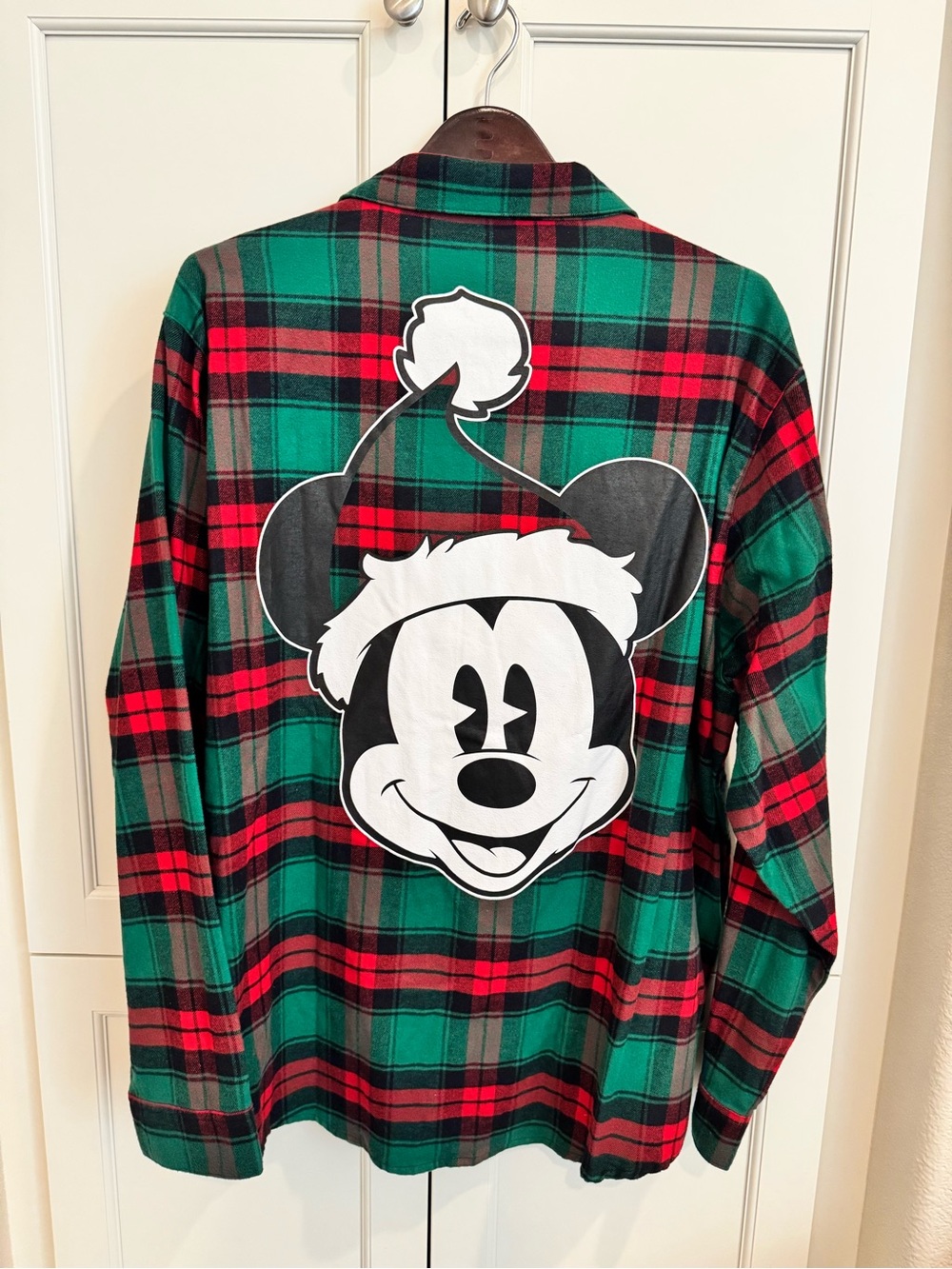 Disney Mickey Mouse Merry Christmas shirt Plaid Mickey Mouse Shirt in Green &